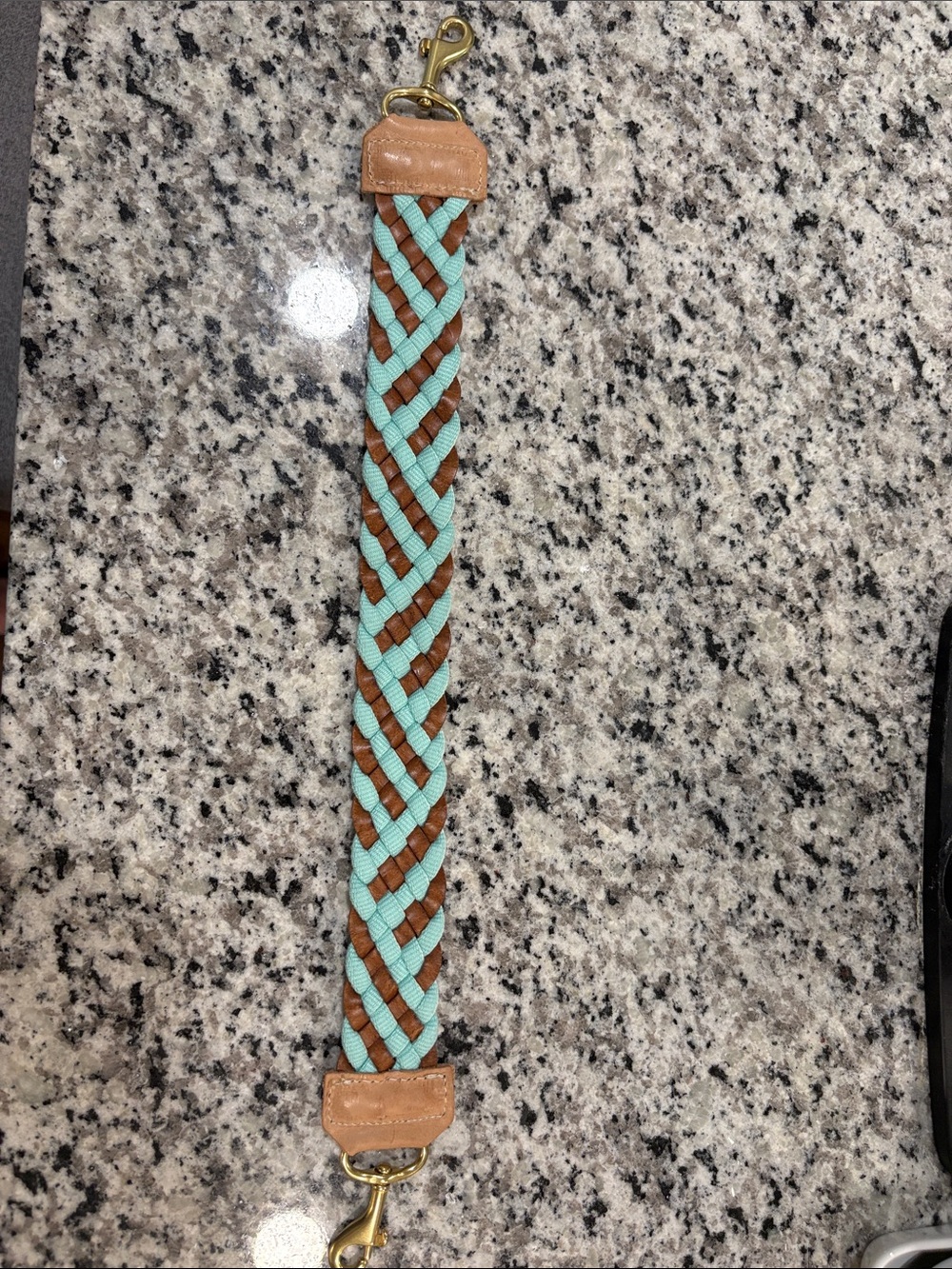 Meanwhile Back on the Farm Braided Rope Bag Short Strap in Mint and Tan - Picture 2 of 2